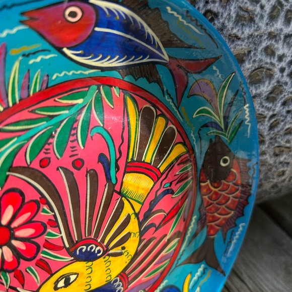MEXICANA Colorful Ceramic Decorative Fish Plate Wall Hanging 7.5" - Picture 15 of 16